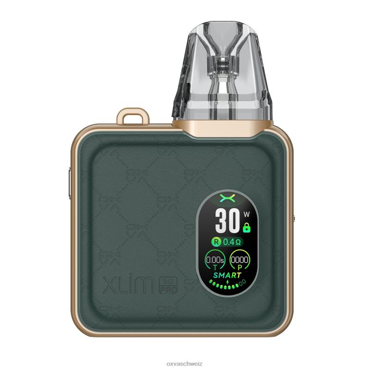 OXVA XLIM SQ PRO - OXVA vape blinkt blau - BN6XL85 grünes Leder Bausatz